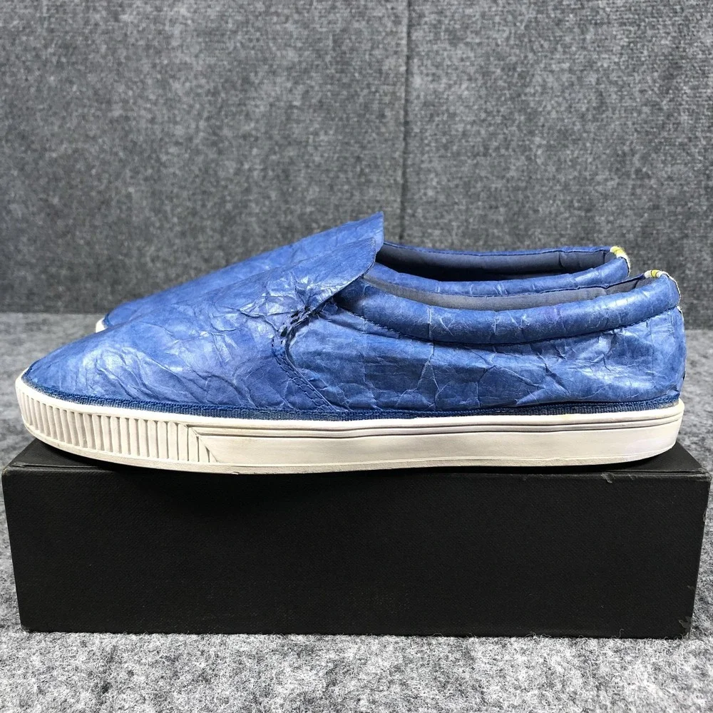 Civic Duty Shoes Men's Size 8 Navy Blue Tyvek Slip On Casual Lightweight Eco‎